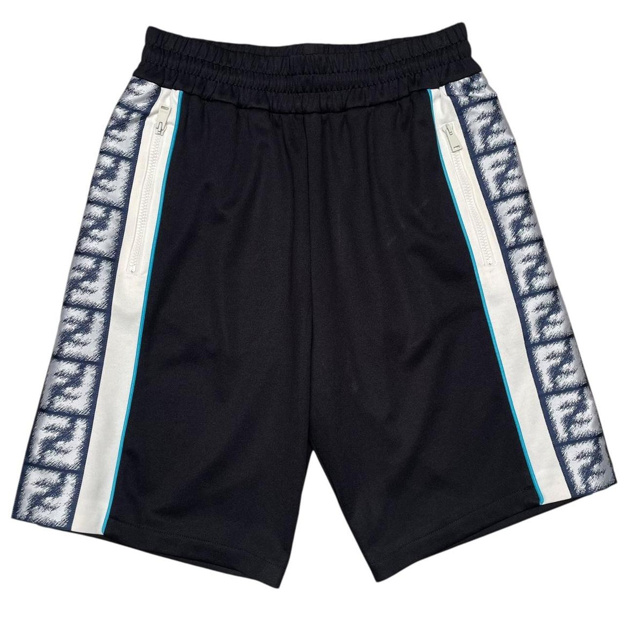 Fendi Black Zucca Monogram Cotton Blend Bermuda Shorts