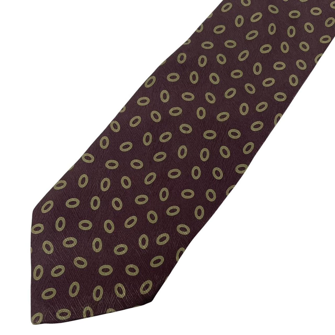 Vintage Giorgio Armani Brown and Green Silk Tie