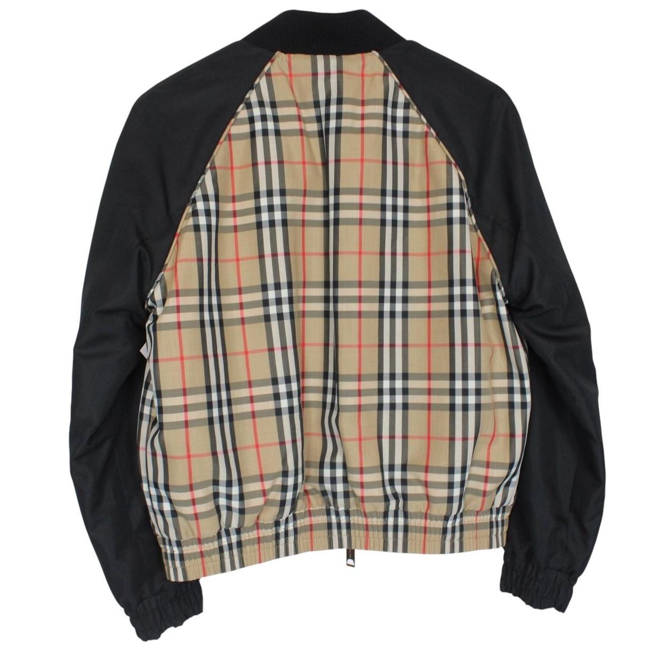 Burberry Tan and Black Nova Check Full Zip Harlington Bomber Jacket