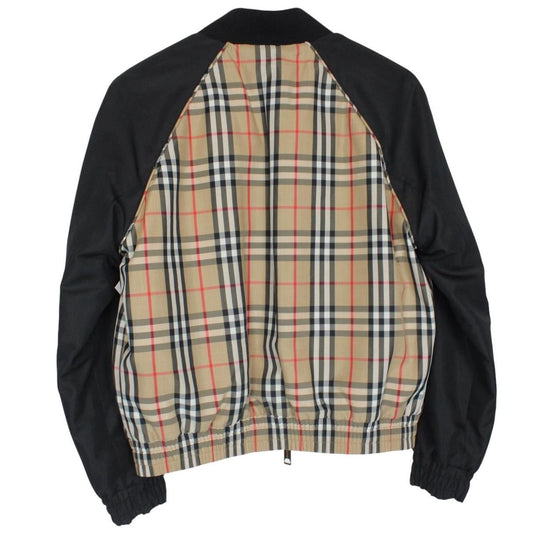 Burberry Tan and Black Nova Check Full Zip Harlington Bomber Jacket
