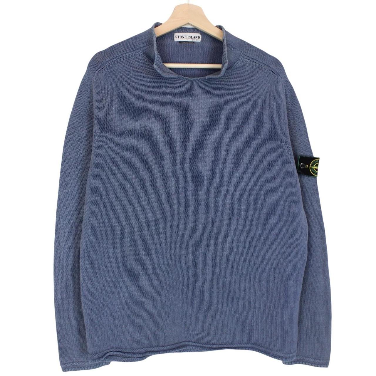 Vintage Stone Island SS 2001 Blue Silk Knit Jumper