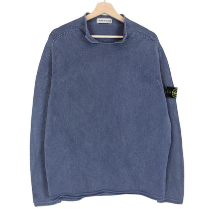 Vintage Stone Island SS 2001 Blue Silk Knit Jumper