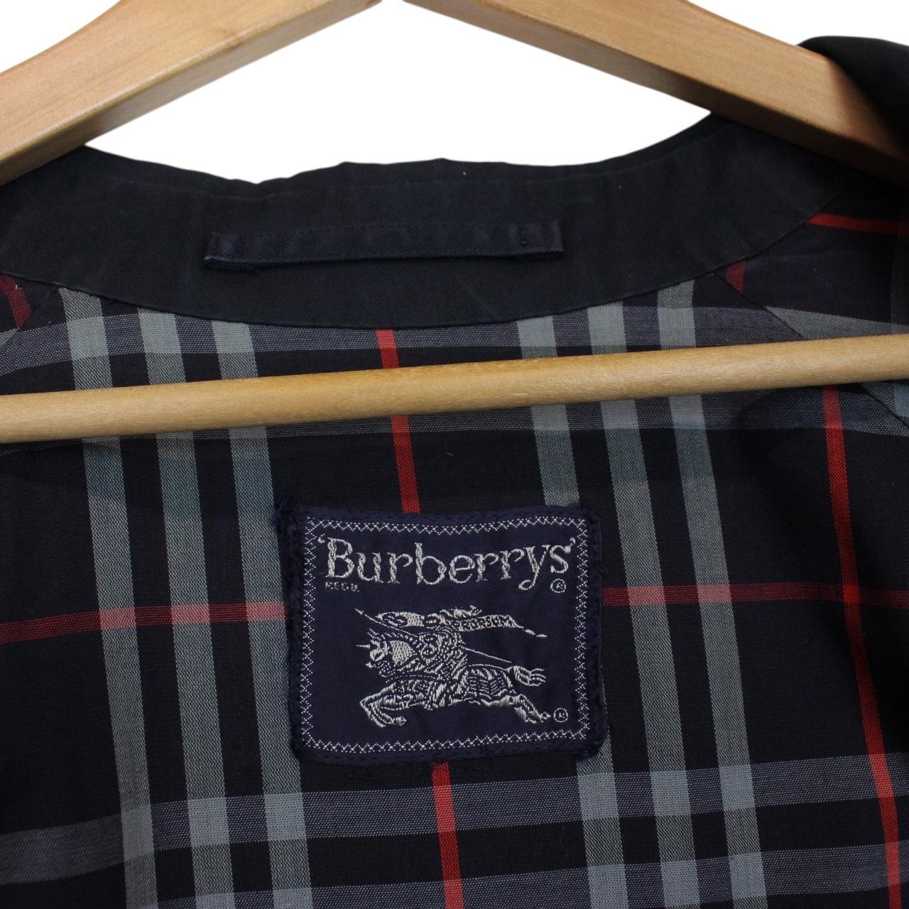 Vintage 90s Burberry Navy Blue Nova Check Full Zip Harrington Jacket