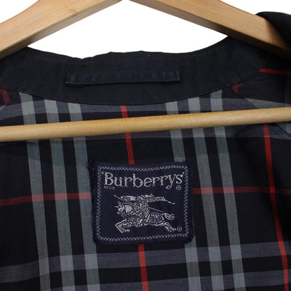 Vintage 90s Burberry Navy Blue Nova Check Full Zip Harrington Jacket