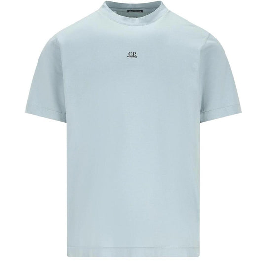 CP Company Light Blue 70/2 Logo Print Cotton Short Sleeve T-Shirt