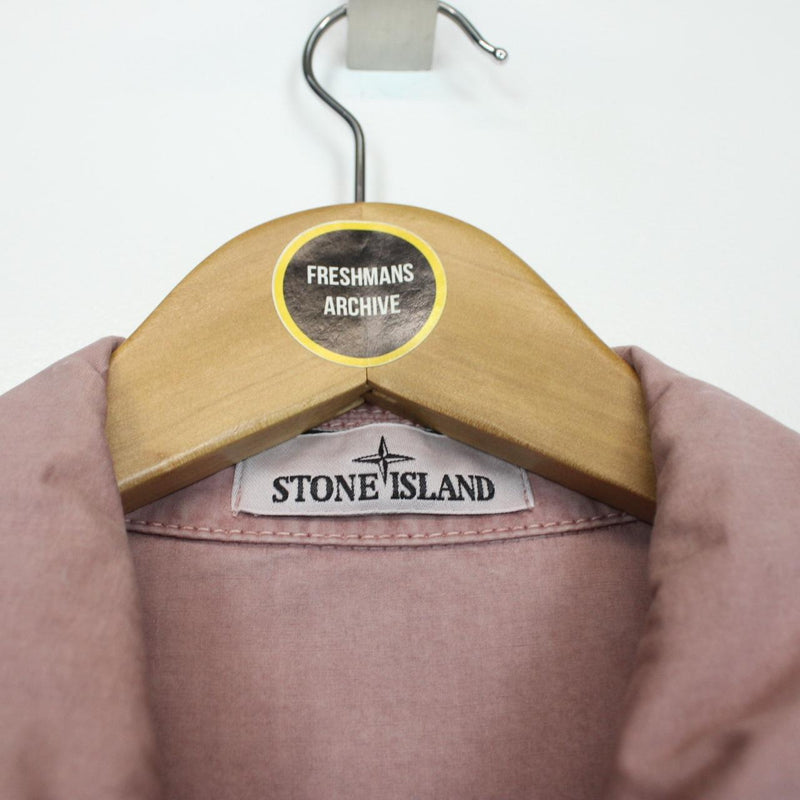 Stone Island AW 2022 Rose Pink Full Zip Cotton Overshirt Jacket