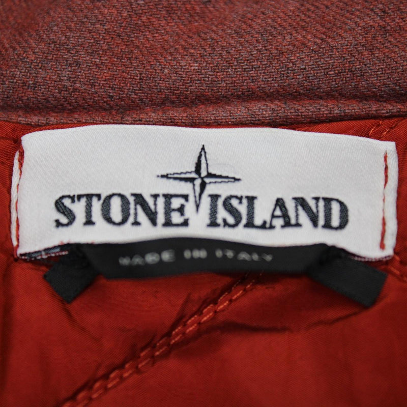 Stone Island AW 2014 Red Saia Doppia Faccia Hooded Quilted Wool Jacket