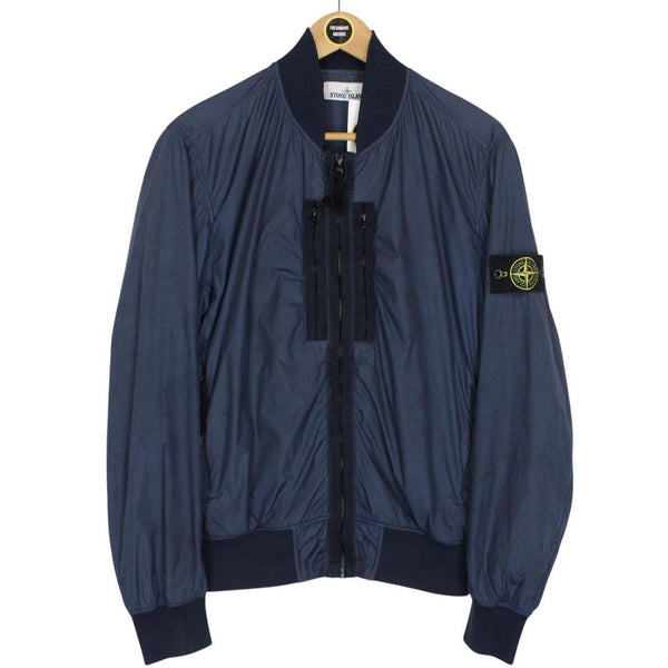 Stone Island SS 2017 Navy Blue Garment Dyed Crinkle Reps NY Jacket