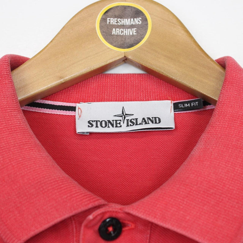 Stone Island Red Short Sleeve Compass Polo Shirt