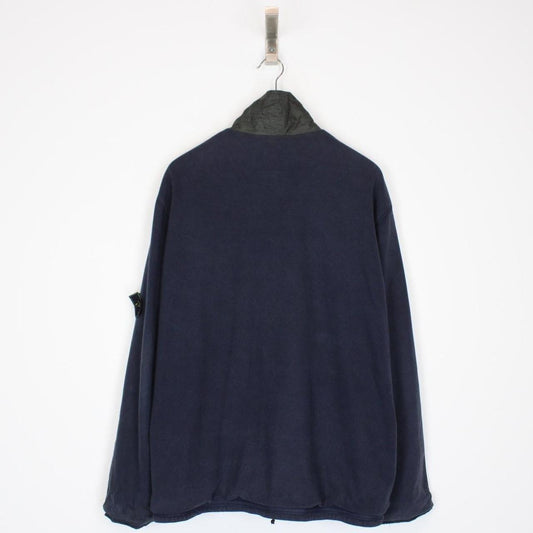 Vintage Stone Island SS 1996 Navy Blue and Grey Reversible Green Edge Badge