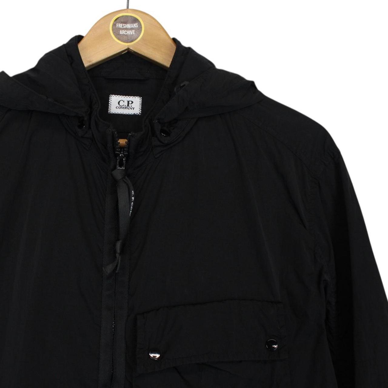 CP Company Black Full Zip Chrome-R Nylon Garment Dyed Goggle Jacket