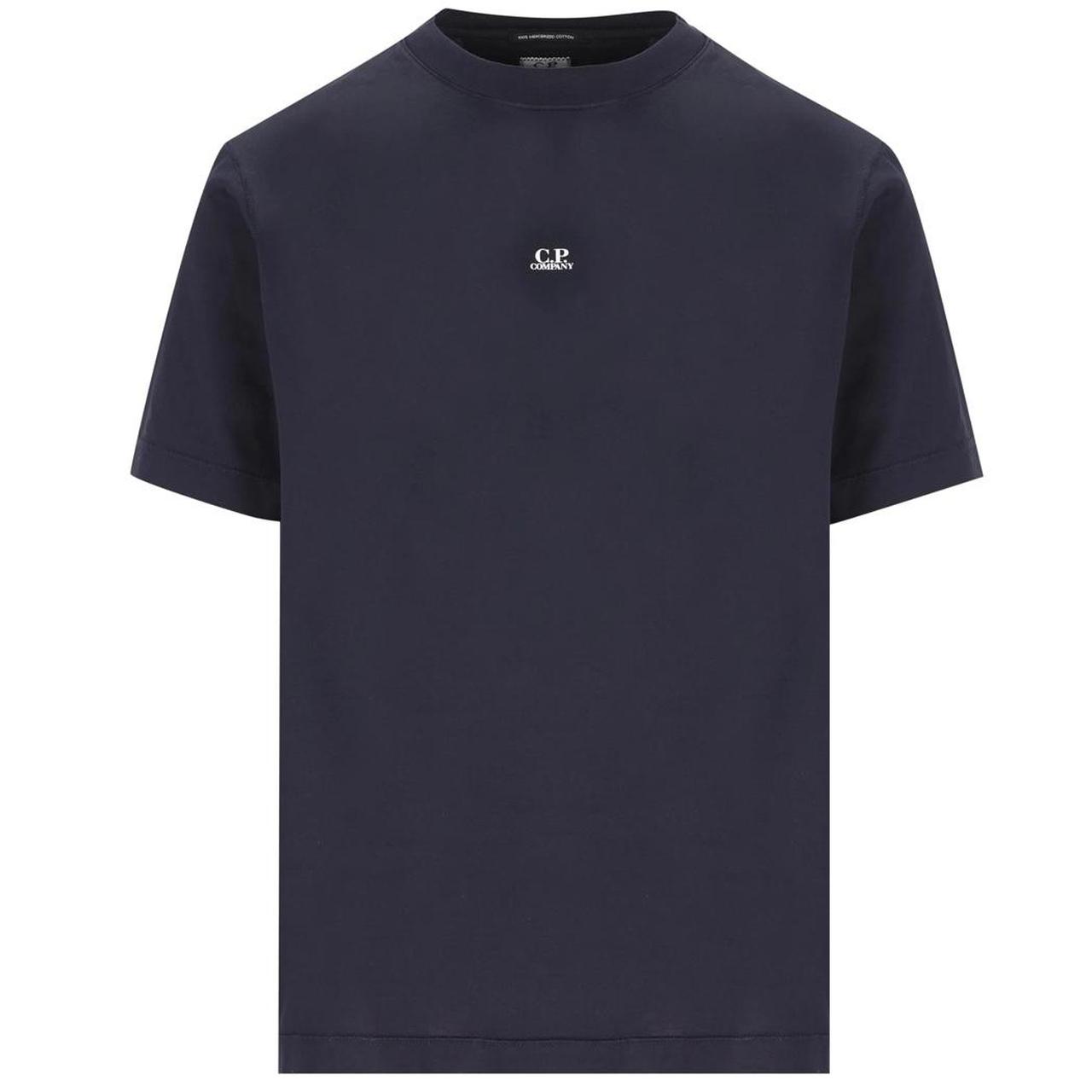 CP Company Navy Blue 70/2 Logo Print Cotton Short Sleeve T-Shirt