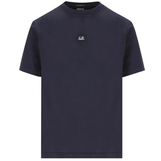 CP Company Navy Blue 70/2 Logo Print Cotton Short Sleeve T-Shirt