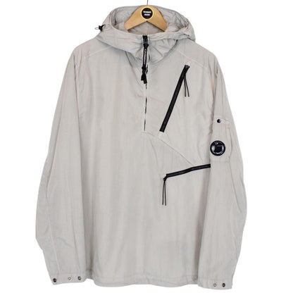 CP Company Grey Chrome Nylon 1/4 Zip Pullover Hooded Smock Jacket