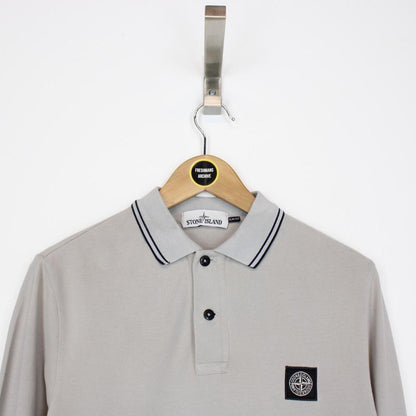 Stone Island AW 2016 Grey Long Sleeve Compass Polo Shirt