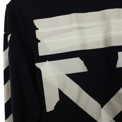 Off White Black and Beige Tape Arrows Long Sleeve Cotton T-Shirt