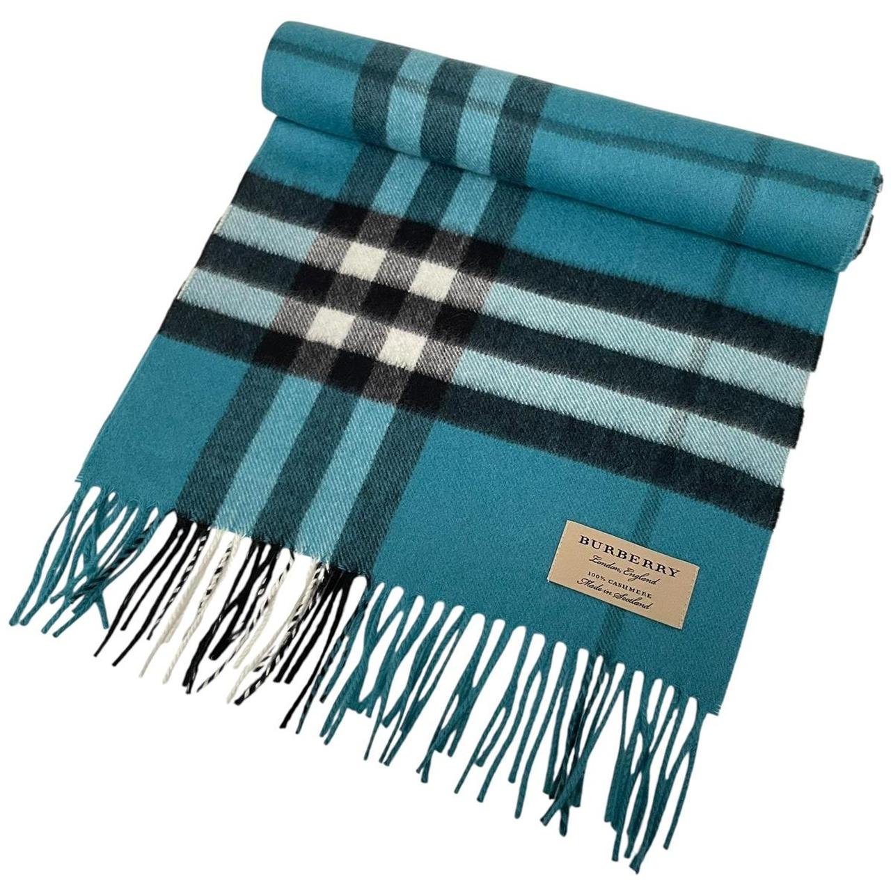 Burberry Green Nova Check Cashmere Scarf
