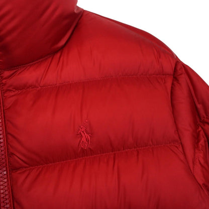 Polo Ralph Lauren Red Nylon Full Zip Down Puffer Jacket