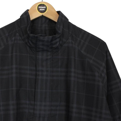 Vintage Burberry Golf Black 1/4 Zip Nova Check Smock Jacket
