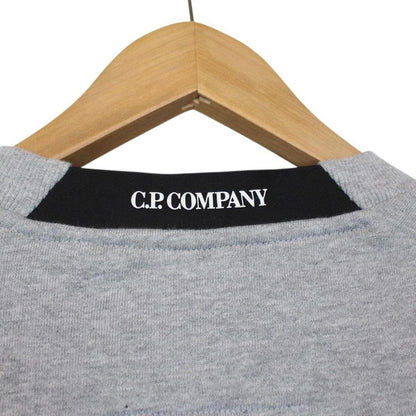 CP Company Grey Diagonal Raised Fleece Cotton Sweatshirt