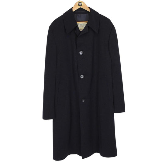 Vintage 90s Aquascutum Navy Blue Virgin Wool Overcoat