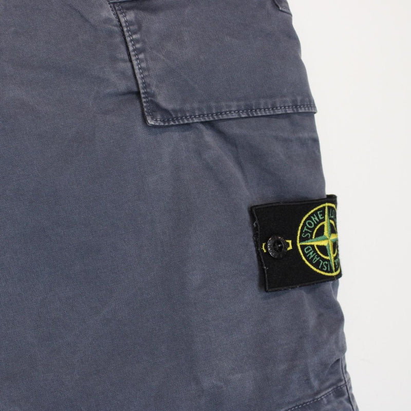 Stone Island SS 2022 Navy Blue Bermuda Cotton Cargo Shorts