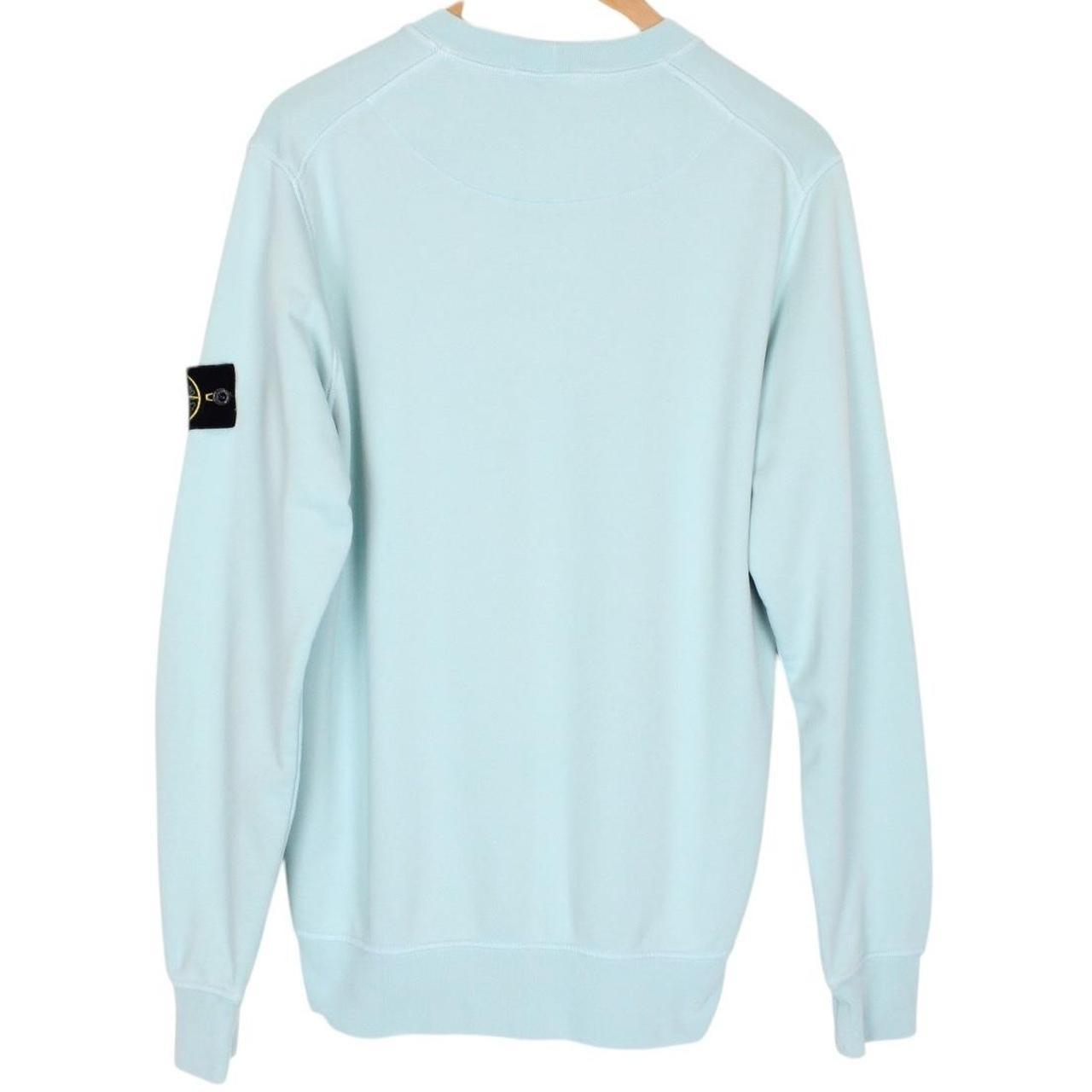 Stone Island SS 2022 Light Blue Cotton Sweatshirt Jumper
