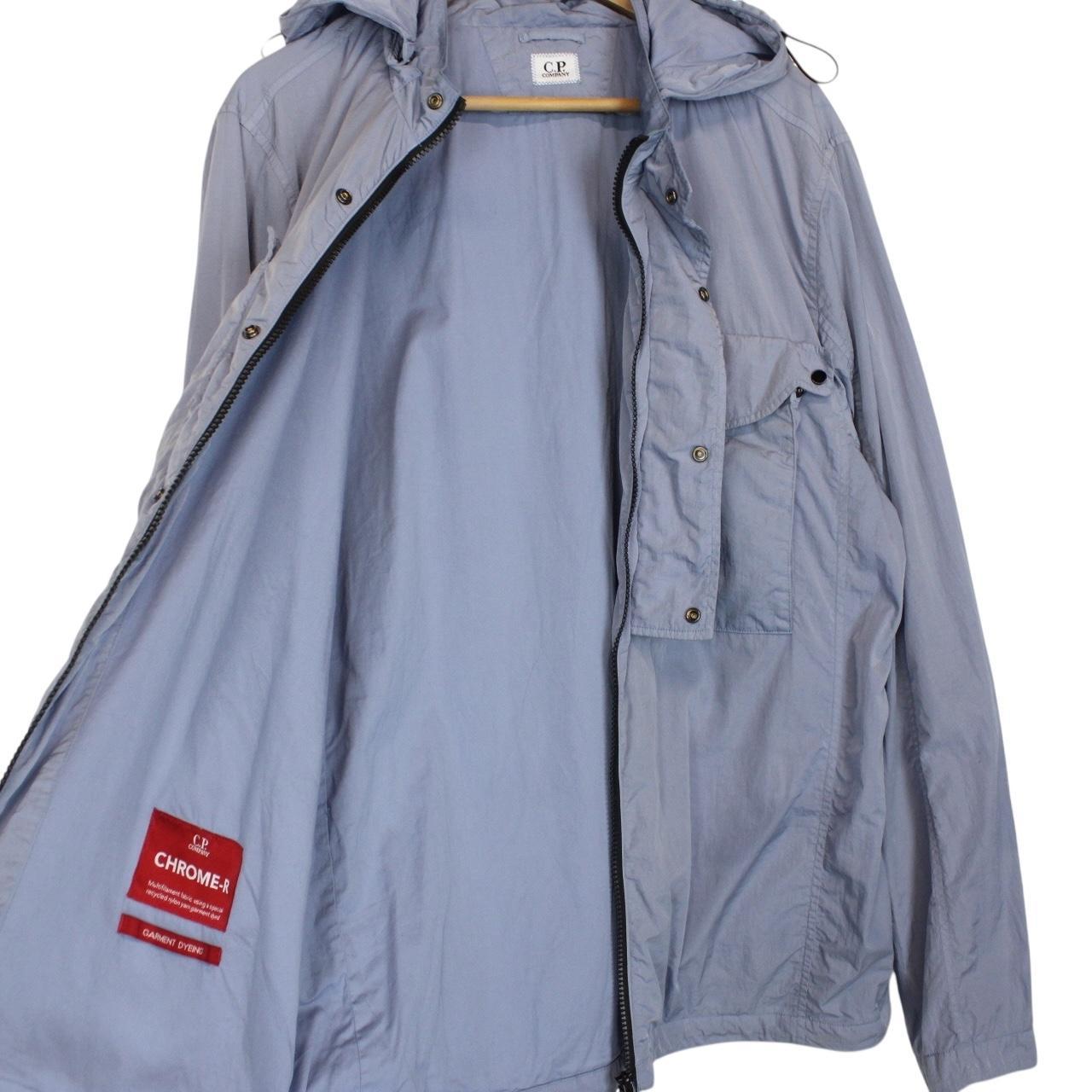 CP Company Chrome-R Blue Full Zip Nylon Goggle Jacket