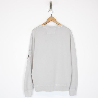 CP Company Grey Resist Dyed Cotton Lens Sweatshirt Jumper