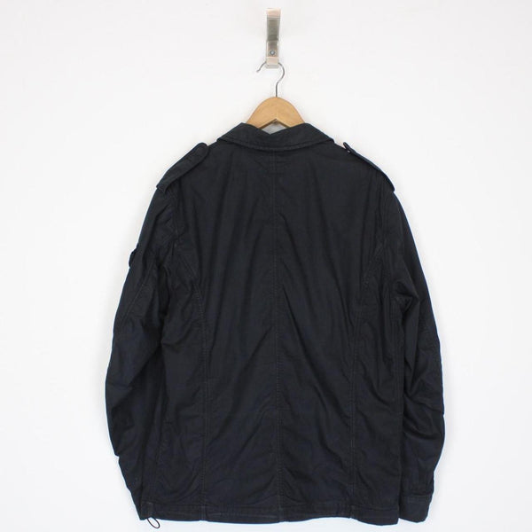 CP Company Navy Blue Full Zip Padded Lens Overshirt Jacket
