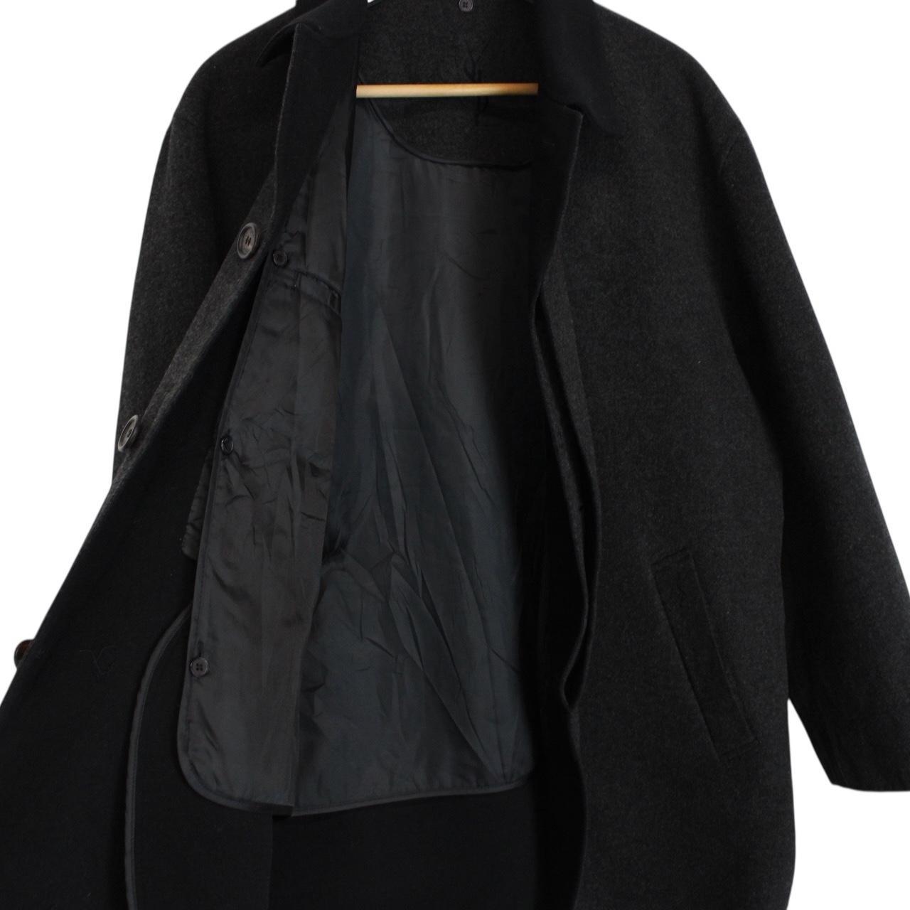 Vintage 90s Yves Saint Laurent Dark Grey Wool Blend Peacoat