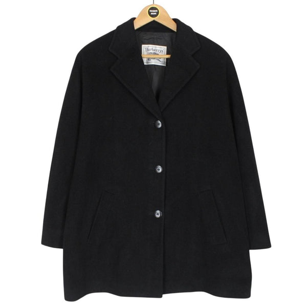 Vintage 90s Burberry Black Wool Blend Jacket