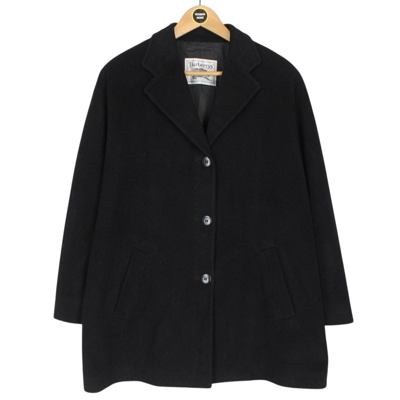 Vintage 90s Burberry Black Wool Blend Jacket