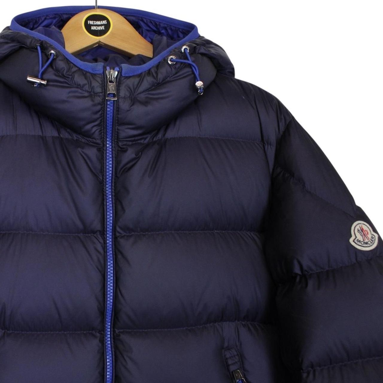 Moncler Chauvon Navy Blue Full Zip Hooded Down Jacket