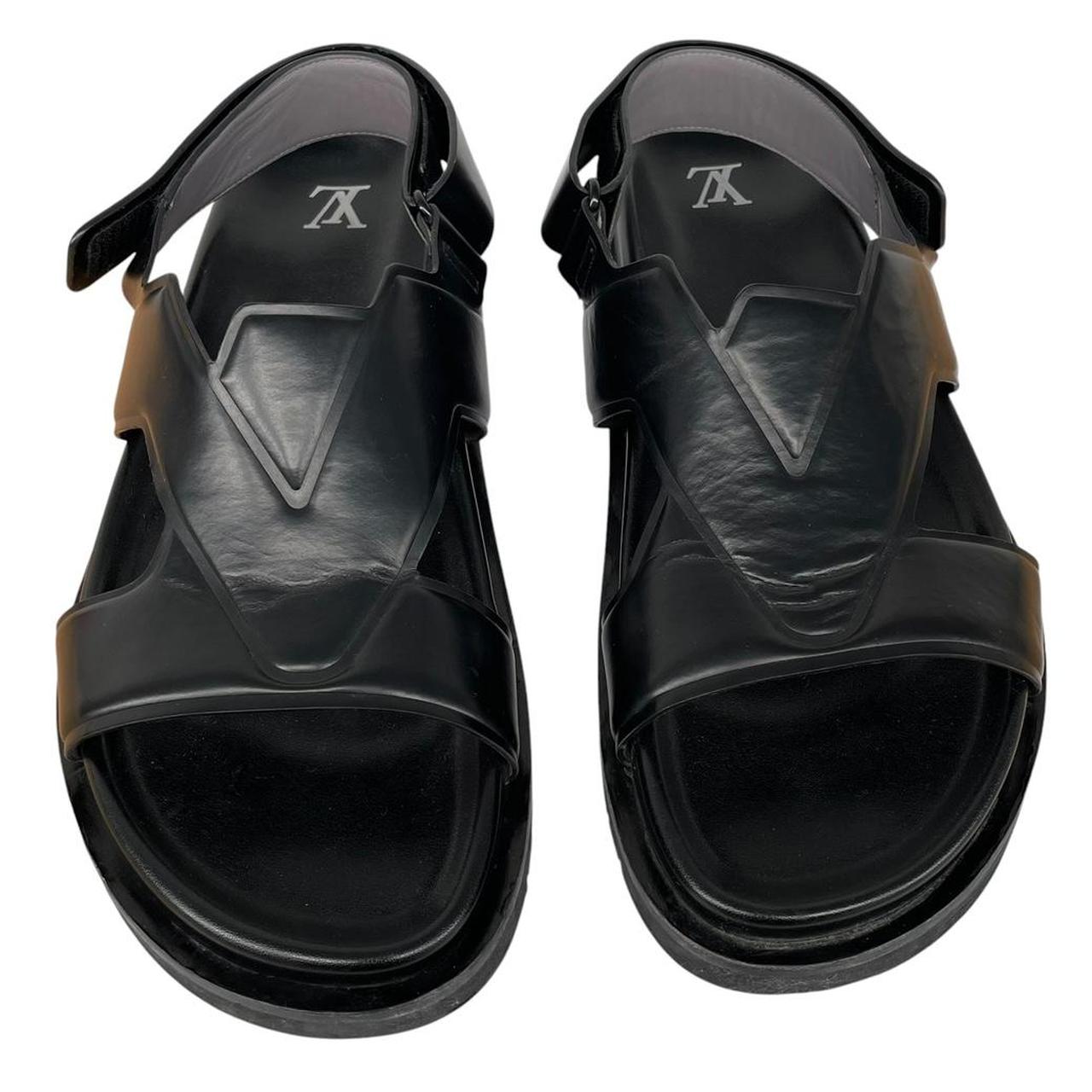 Louis Vuitton LV Black Calf Leather Oasis Sandals