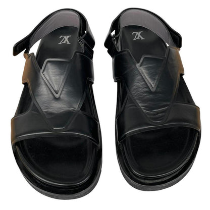 Louis Vuitton LV Black Calf Leather Oasis Sandals