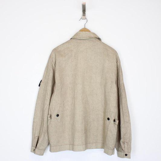 Vintage Stone Island SS 2003 Beige Resin Lino Flax Spalmultra Jacket