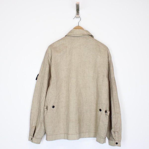Vintage Stone Island SS 2003 Beige Resin Lino Flax Spalmultra Jacket