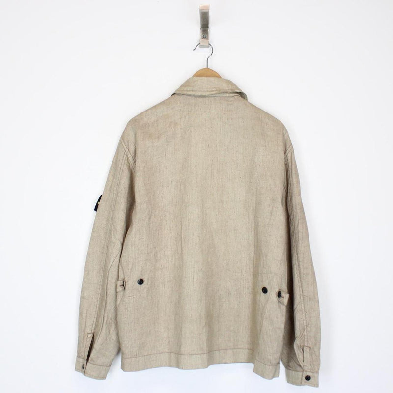 Vintage Stone Island SS 2003 Beige Resin Lino Flax Spalmultra Jacket