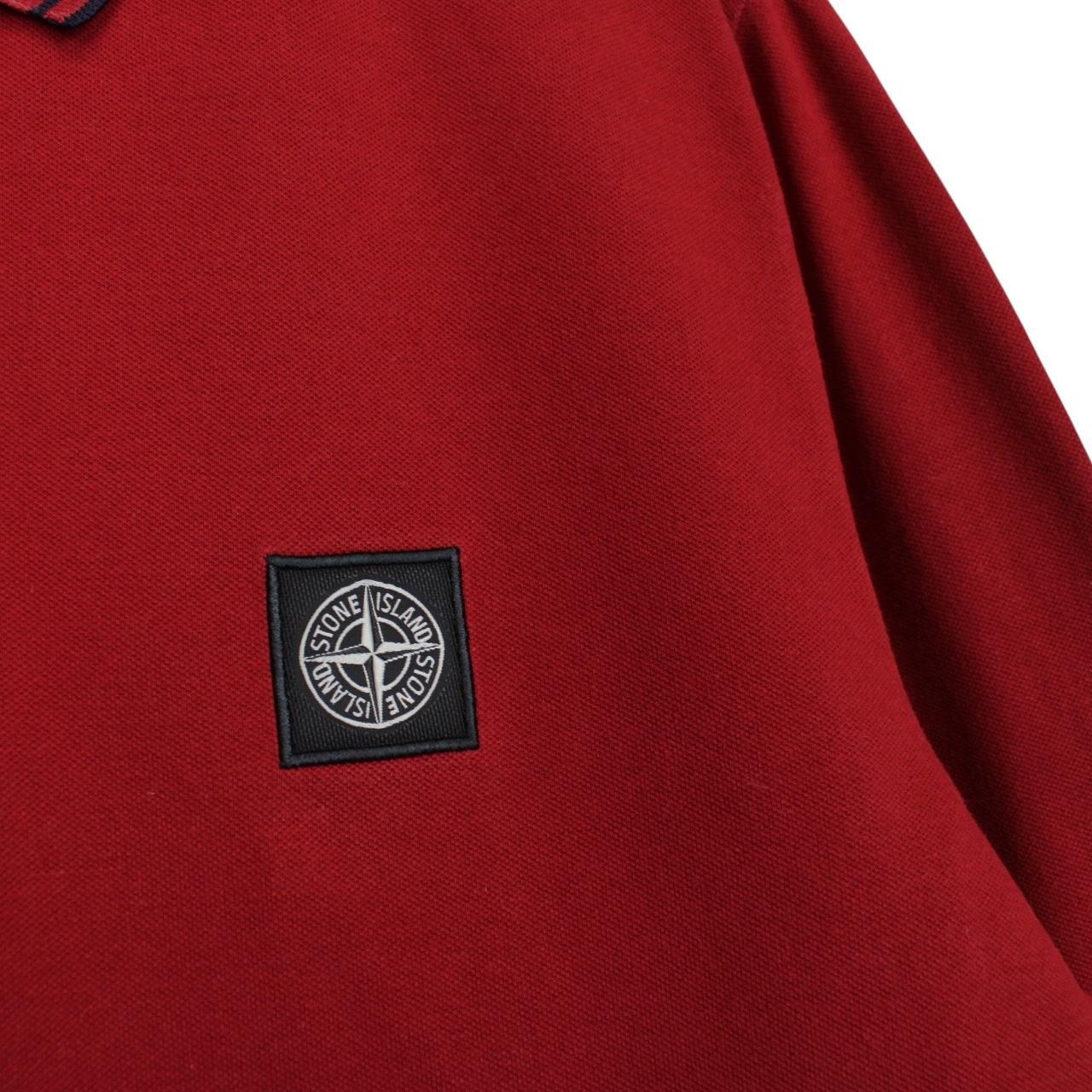 Stone Island AW 2016 Red Long Sleeve Compass Polo Shirt