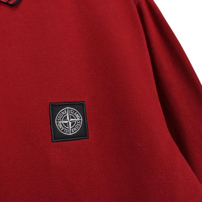 Stone Island AW 2016 Red Long Sleeve Compass Polo Shirt