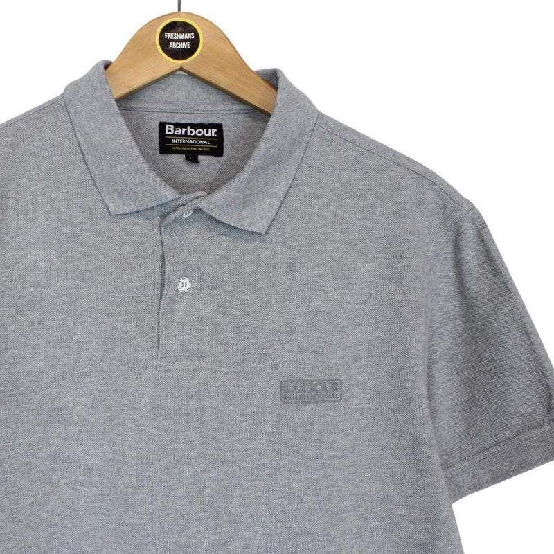 Barbour International Grey Short Sleeve Cotton Polo Shirt