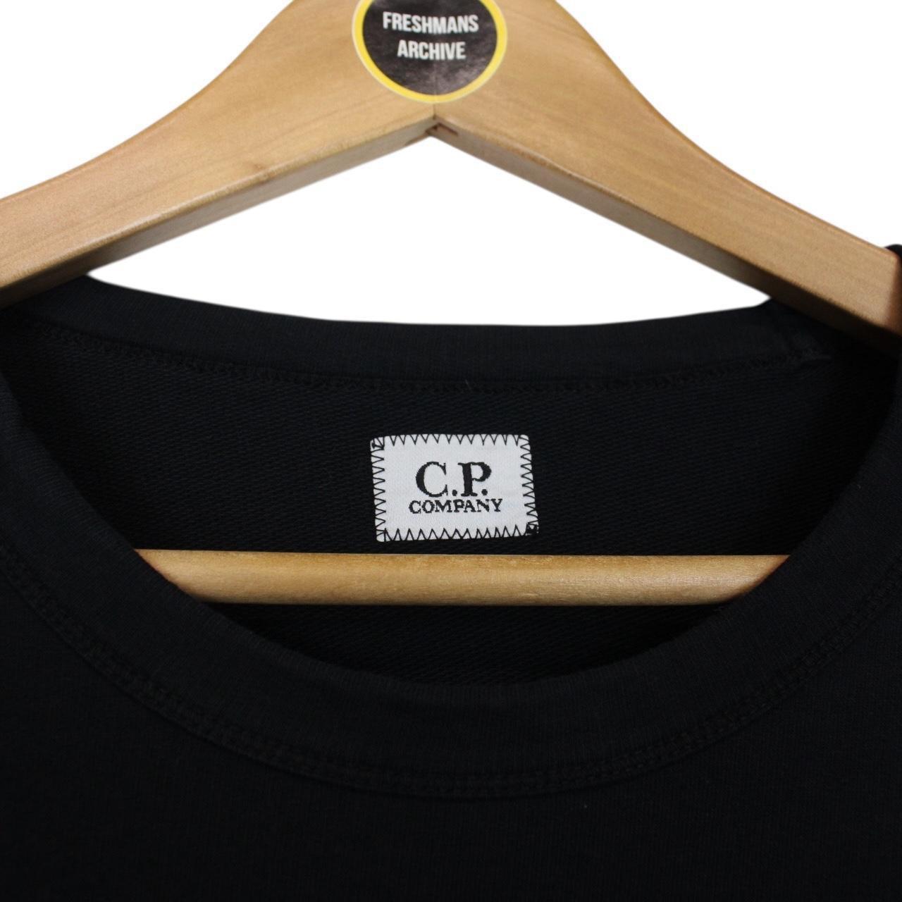 CP Company Black Goggle Lens Thin Cotton Sweatshirt Jumper