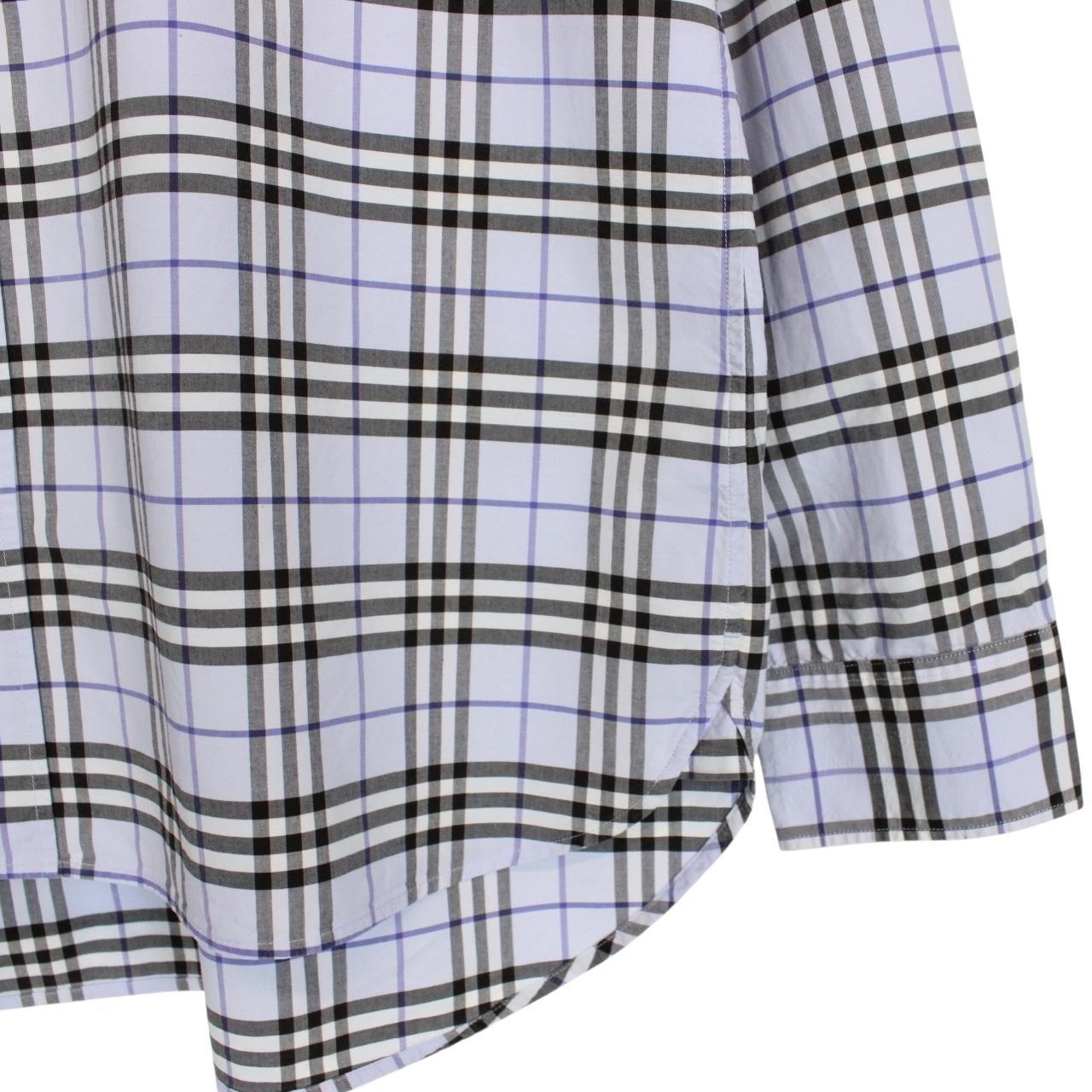 Burberry Light Blue Nova Check Long Sleeve Cotton Shirt