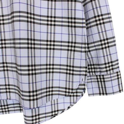 Burberry Light Blue Nova Check Long Sleeve Cotton Shirt