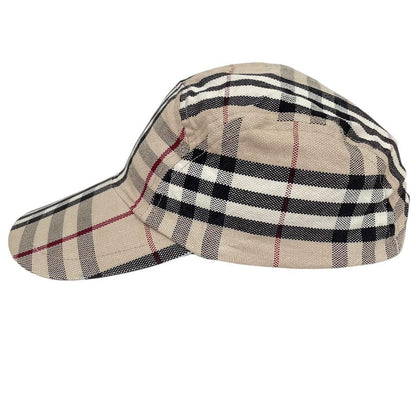 Vintage Burberry London Beige Nova Check 5 Panel Baseball Cap