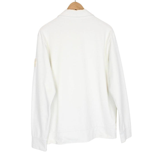 Stone Island Ghost SS 2022 Cream 1/4 Zip Stretch Cotton Sweatshirt Jumper