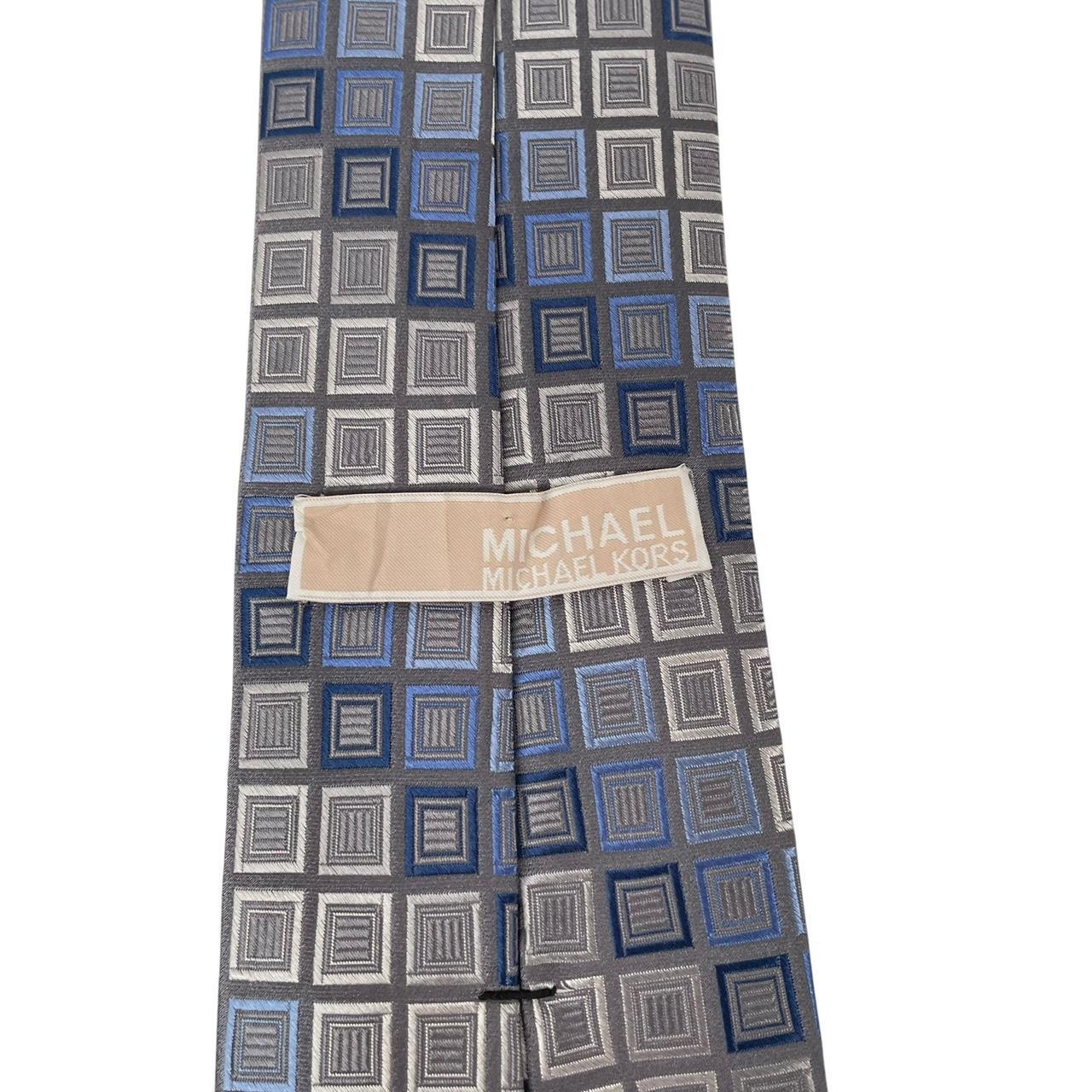 Michael Kors Grey and Blue Silk Tie