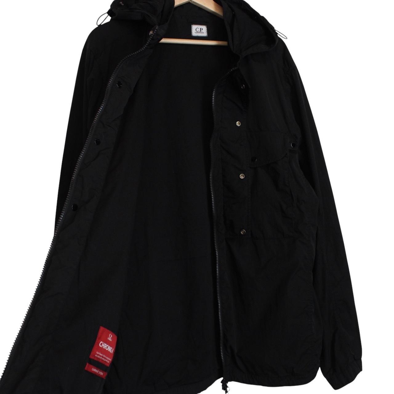CP Company Black Full Zip Chrome-R Nylon Garment Dyed Goggle Jacket