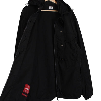CP Company Black Full Zip Chrome-R Nylon Garment Dyed Goggle Jacket